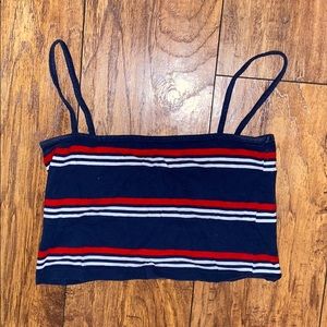 Brandy melville navy red and white cropped tank